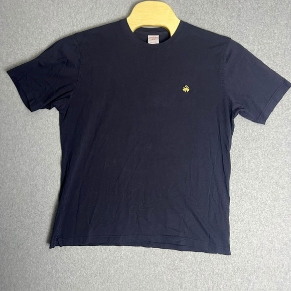 Brooks Brothers Mens T-Shirt Crew Neck Navy Blue Golden Fleece Logo Tee - Picture 1 of 5